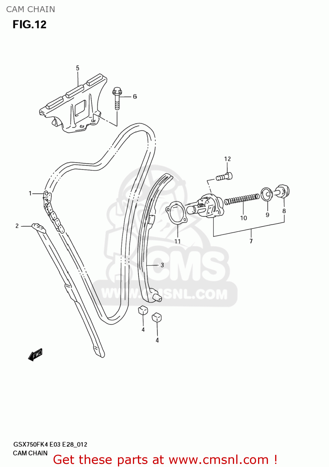 CAM CHAIN GSX750F KATANA 2006 (K6) USA (E03)
