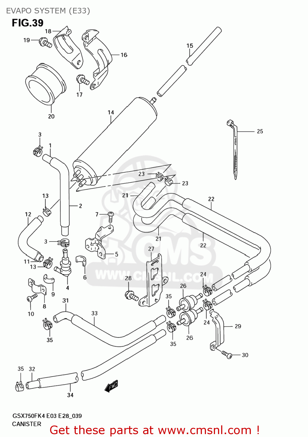 EVAPO SYSTEM (E33) GSX750F KATANA 2006 (K6) USA (E03)