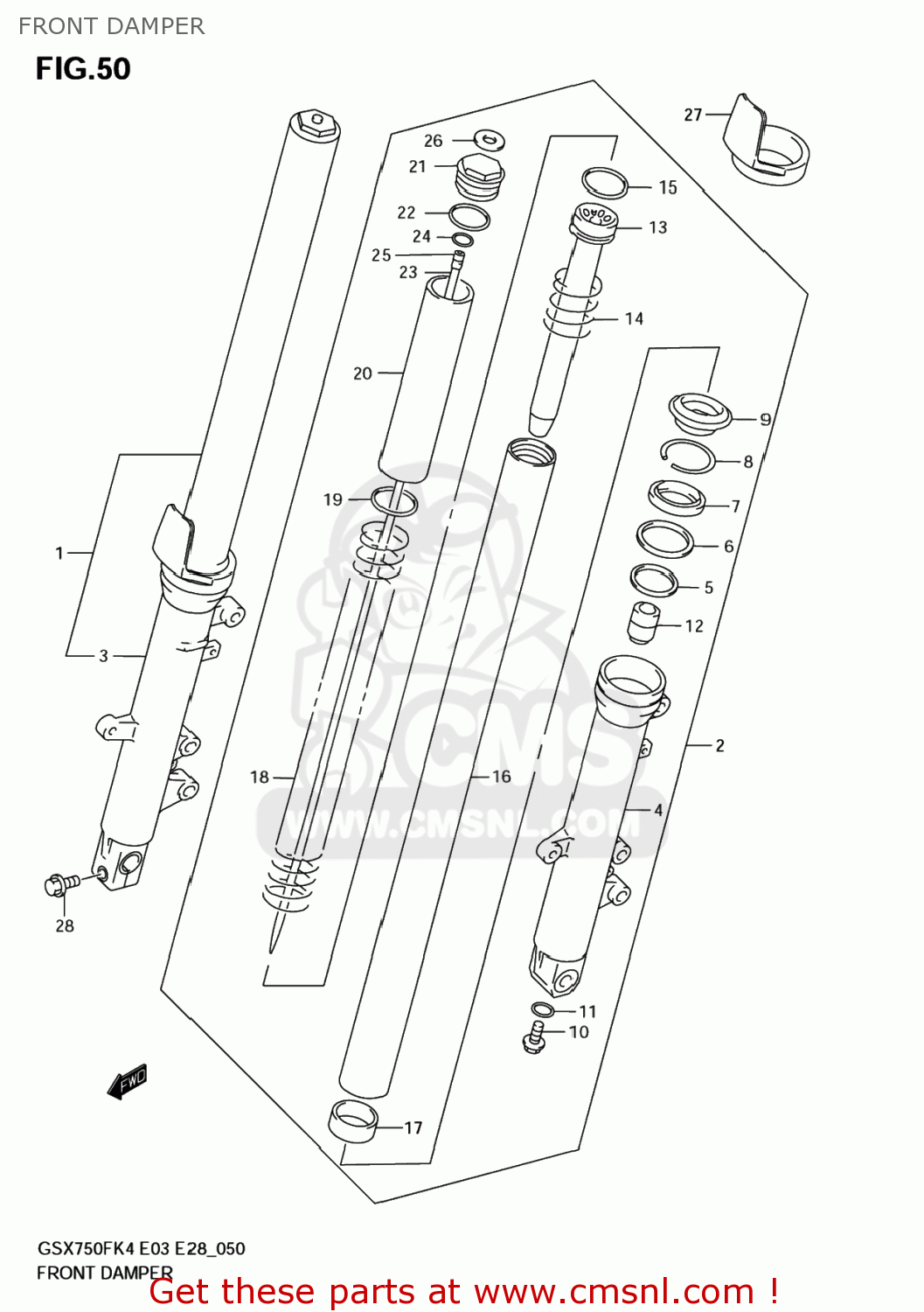 FRONT DAMPER GSX750F KATANA 2006 (K6) USA (E03)