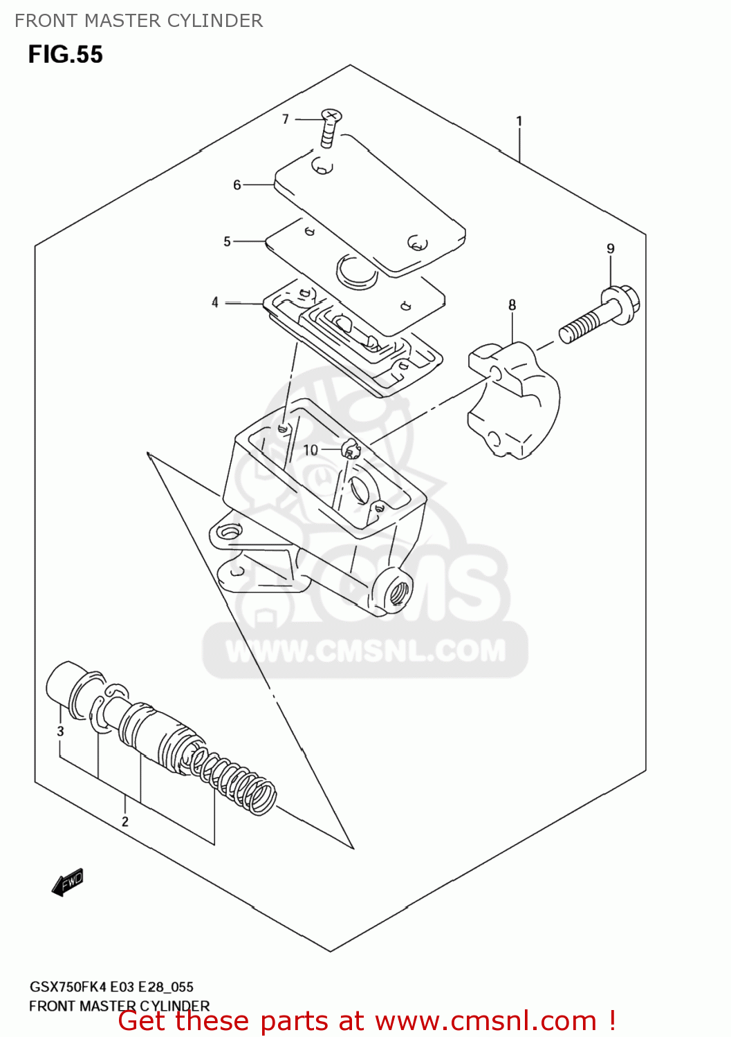 FRONT MASTER CYLINDER GSX750F KATANA 2006 (K6) USA (E03)