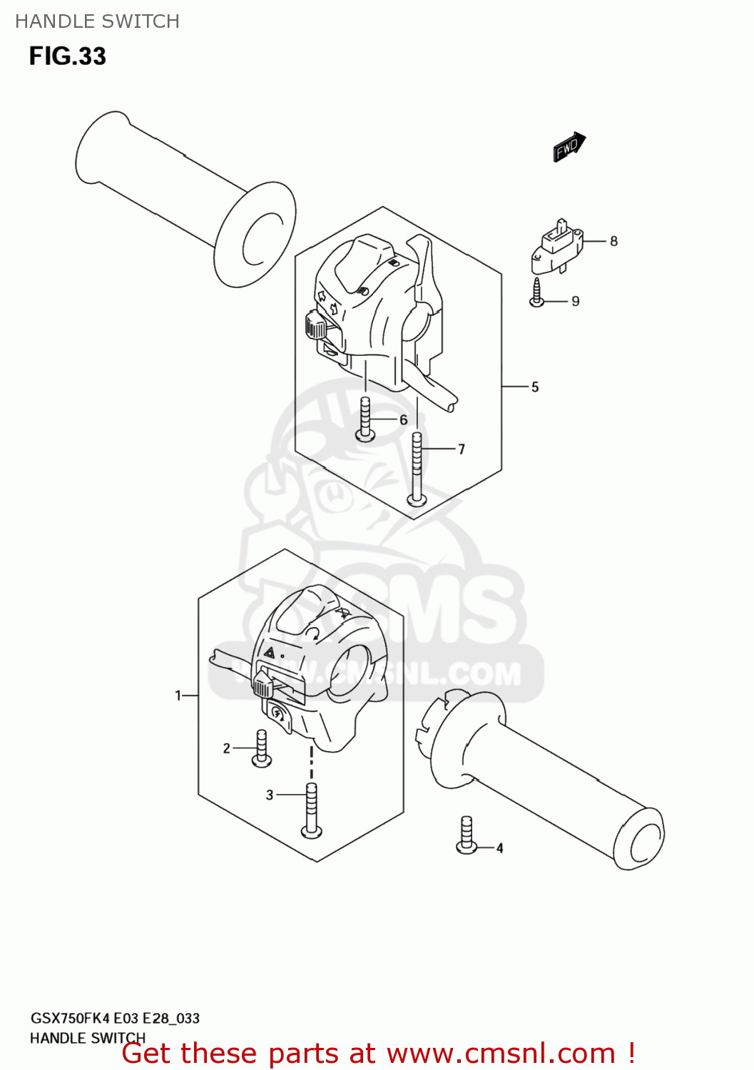 HANDLE SWITCH GSX750F KATANA 2006 (K6) USA (E03)