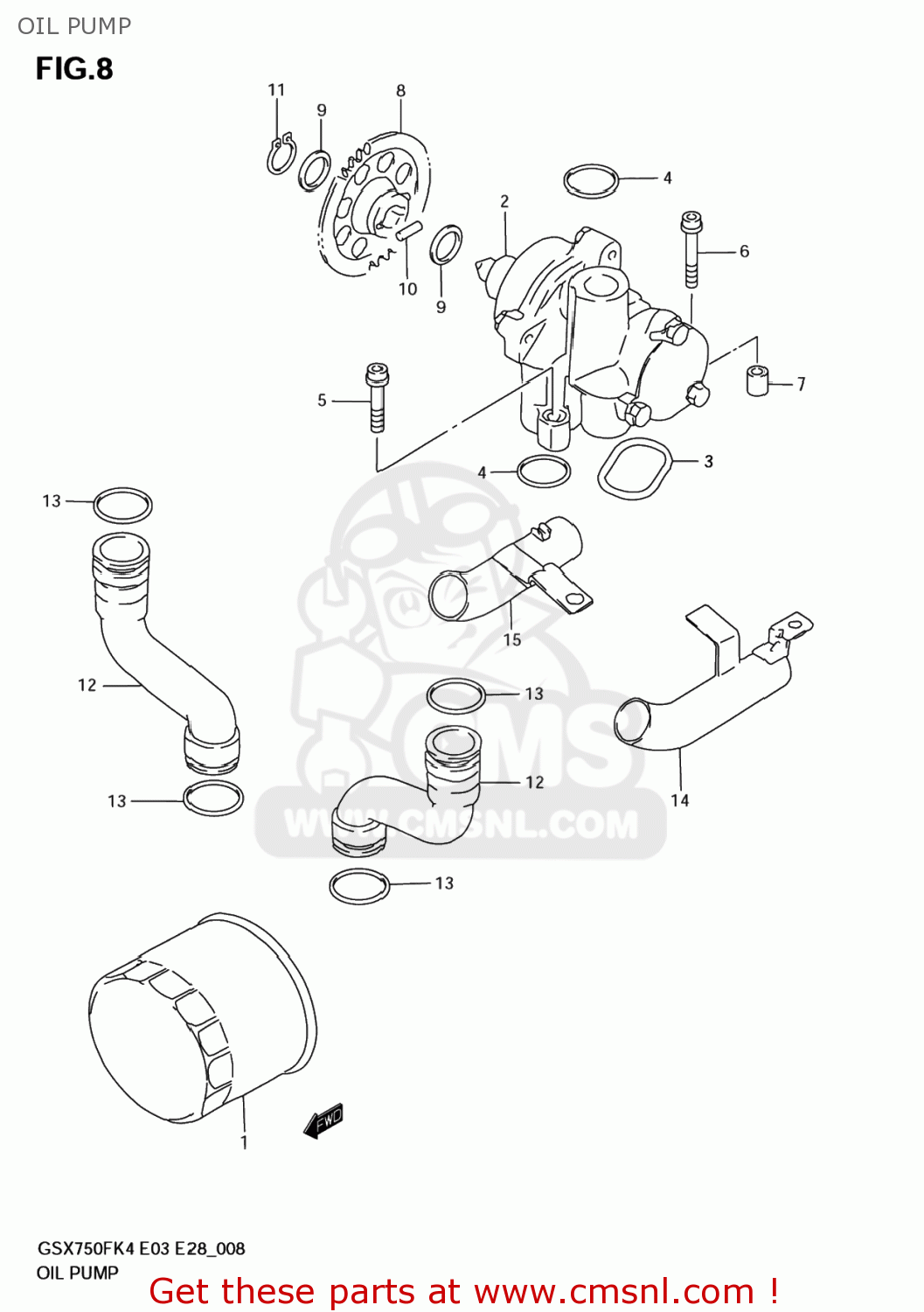 OIL PUMP GSX750F KATANA 2006 (K6) USA (E03)