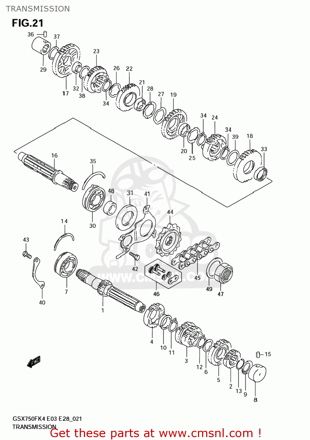 TRANSMISSION GSX750F KATANA 2006 (K6) USA (E03)