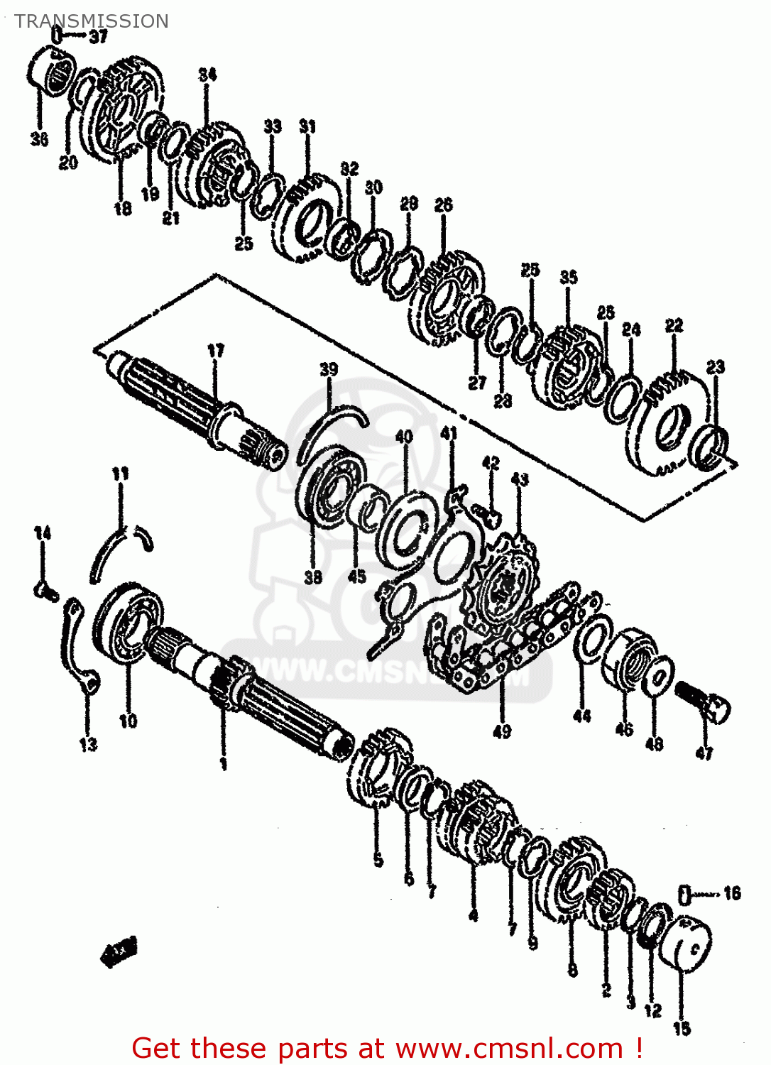 TRANSMISSION GSX750FSK 1996 (T) BRAZIL (E37)
