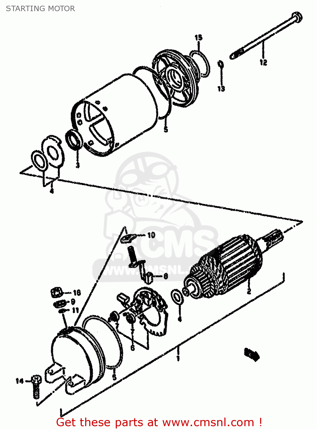 STARTING MOTOR GSX750FSK 1996 (T) BRAZIL (E37)