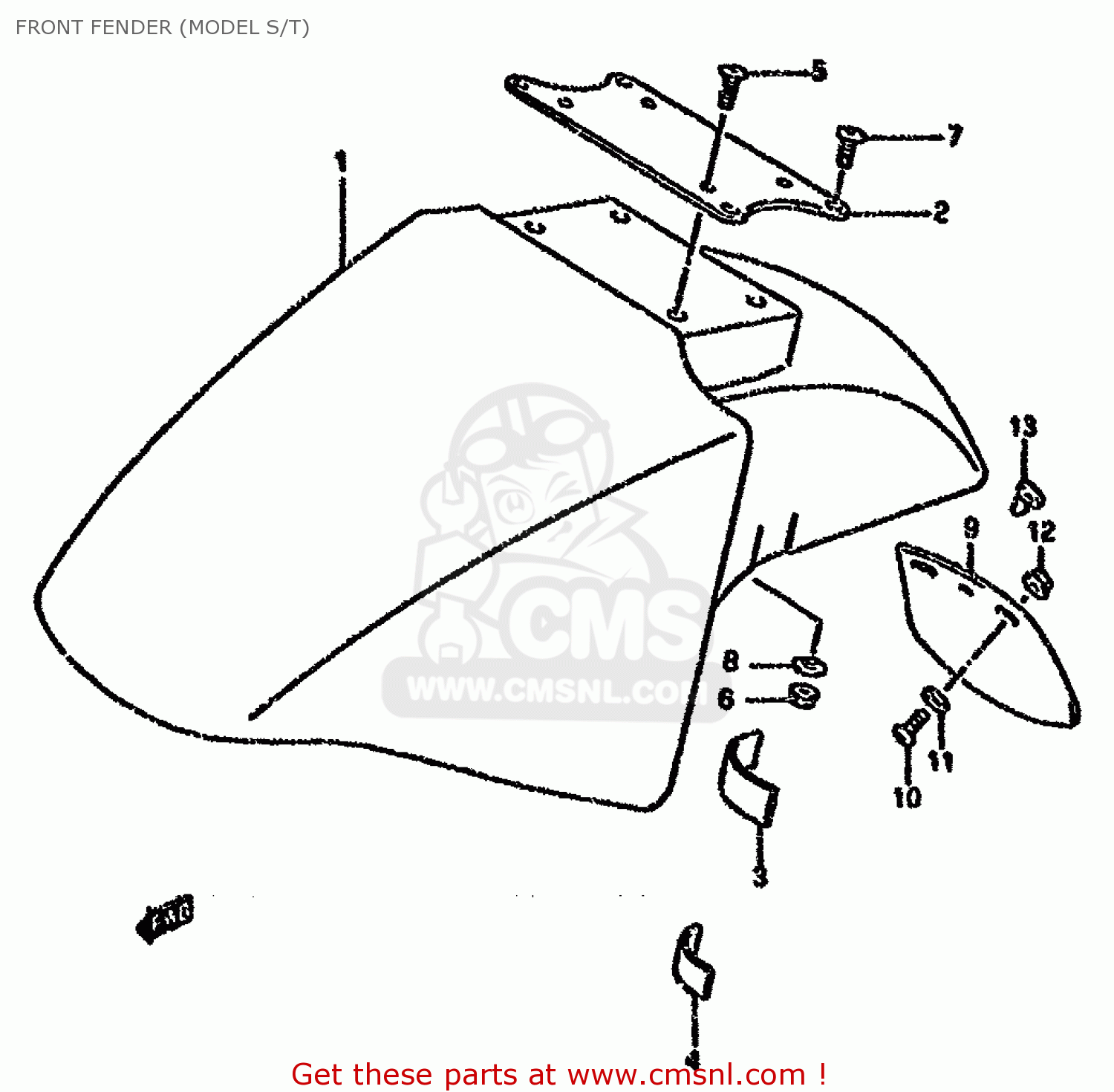 FRONT FENDER (MODEL S/T) GSX750FSK 1996 (T) BRAZIL (E37)