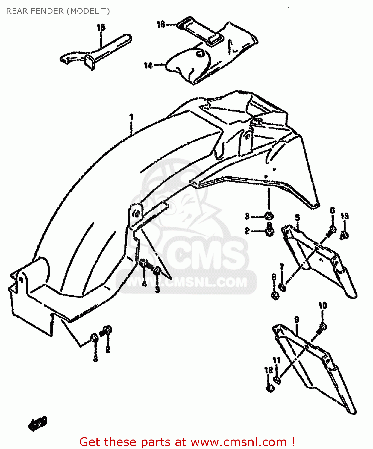 REAR FENDER (MODEL T) GSX750FSK 1996 (T) BRAZIL (E37)