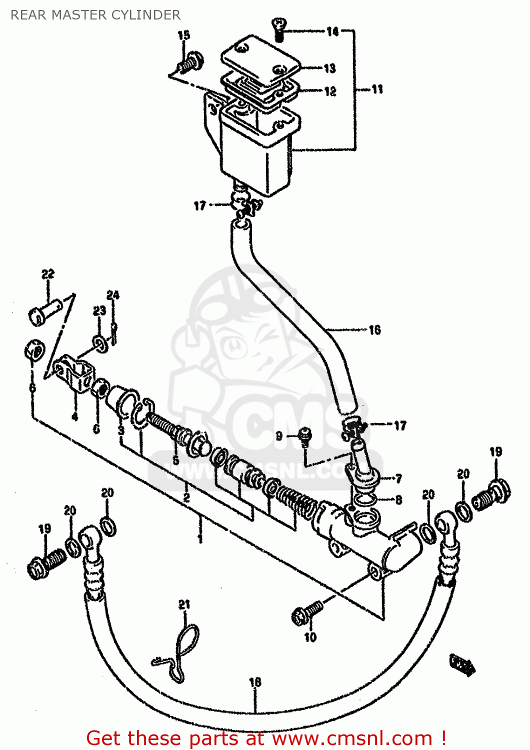 REAR MASTER CYLINDER GSX750FSK 1996 (T) BRAZIL (E37)