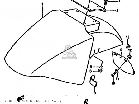 FRONT FENDER (MODEL S/T) - GSX750FSK 1996 (T) BRAZIL (E37)
