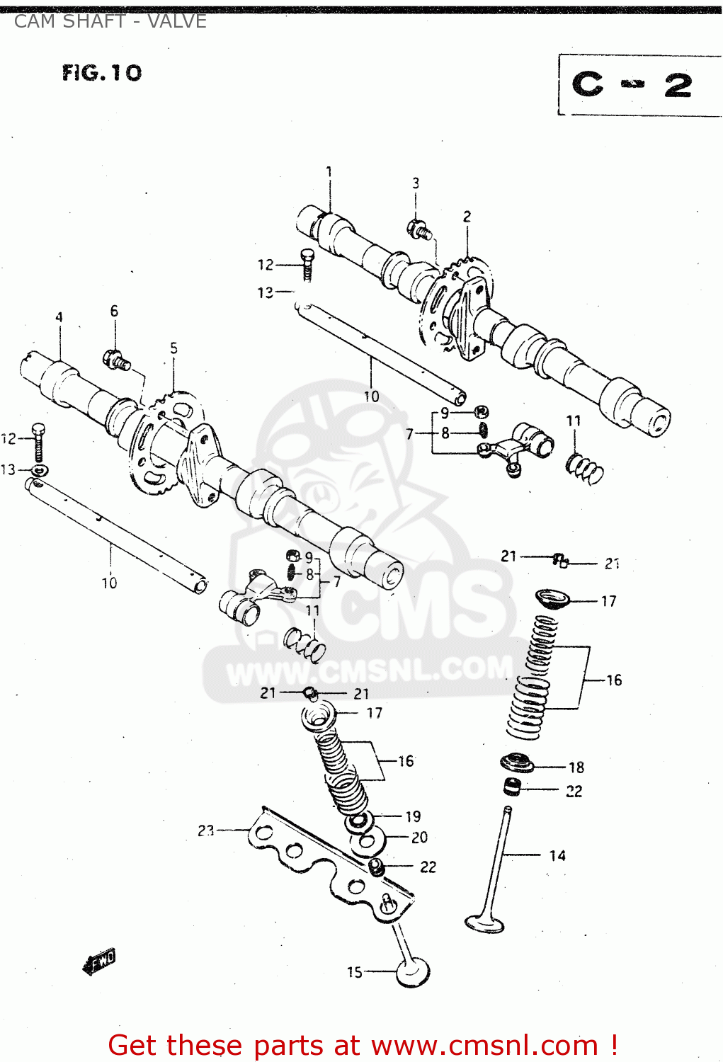 CAM SHAFT - VALVE GSX750R 1986 (G) GENERAL EXPORT (E01)