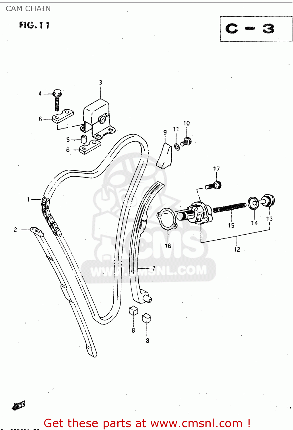 CAM CHAIN GSX750R 1986 (G) GENERAL EXPORT (E01)