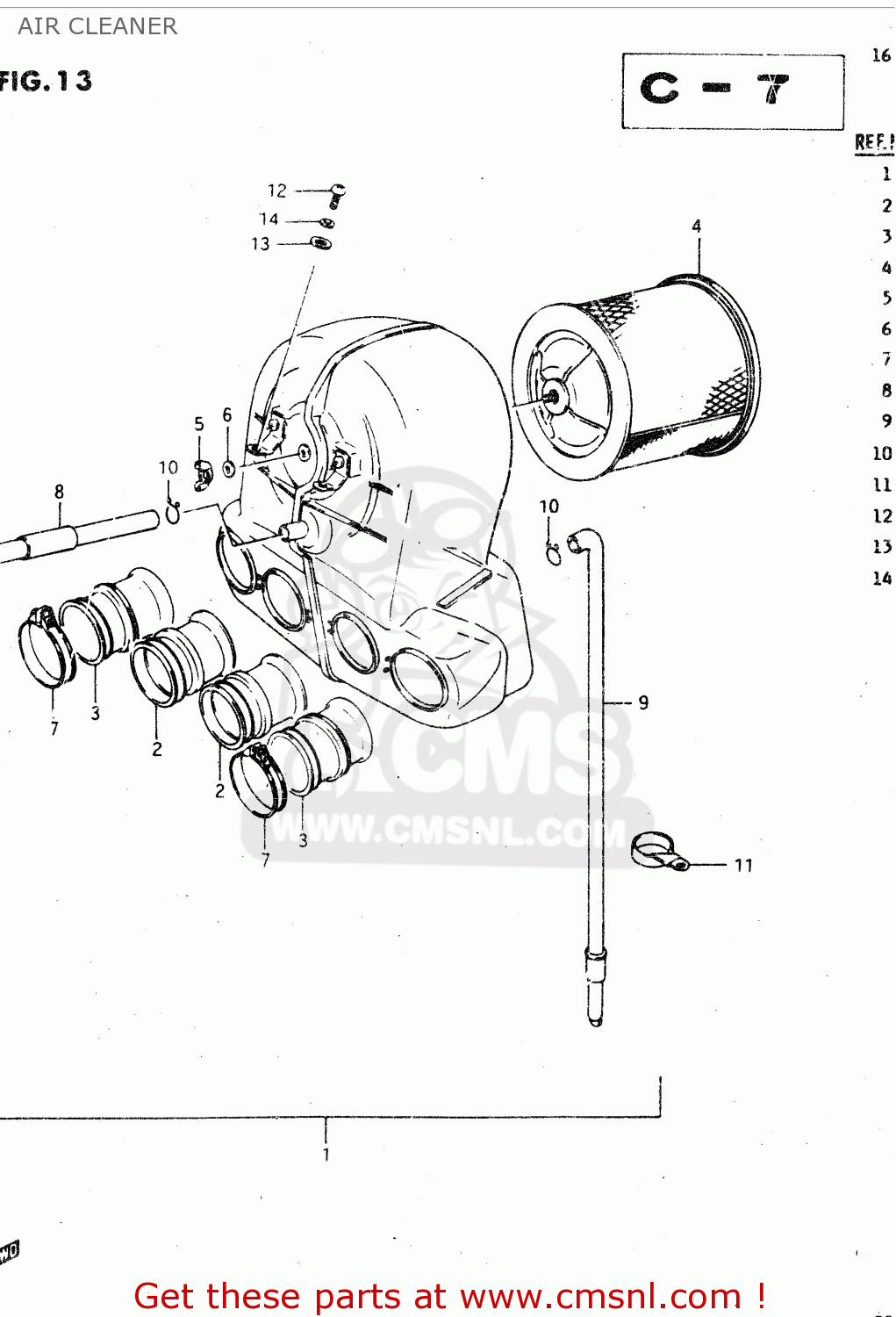 AIR CLEANER GSX750R 1986 (G) GENERAL EXPORT (E01)