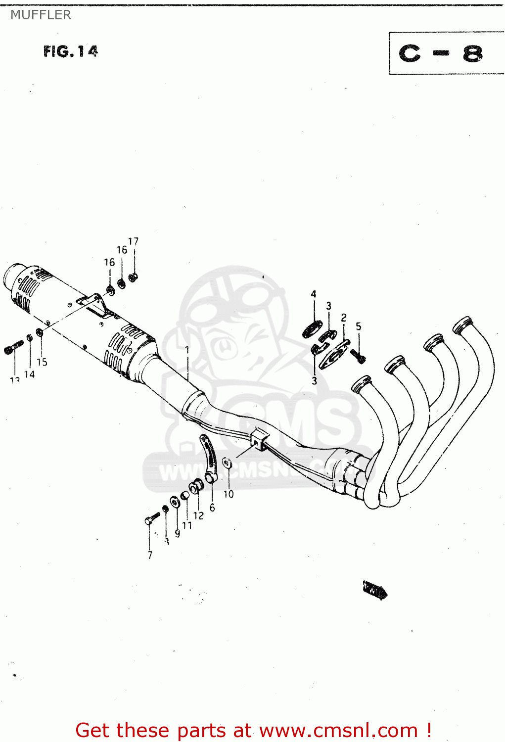 MUFFLER GSX750R 1986 (G) GENERAL EXPORT (E01)