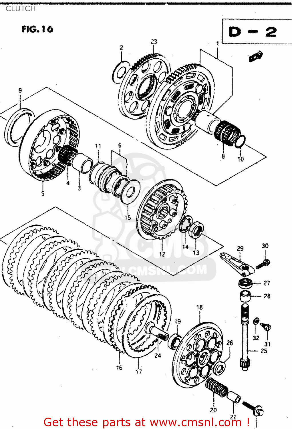 CLUTCH GSX750R 1986 (G) GENERAL EXPORT (E01)