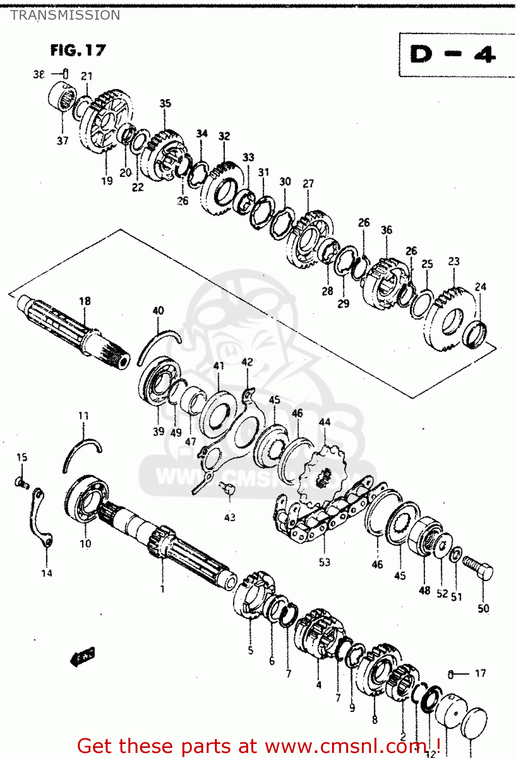 TRANSMISSION GSX750R 1986 (G) GENERAL EXPORT (E01)