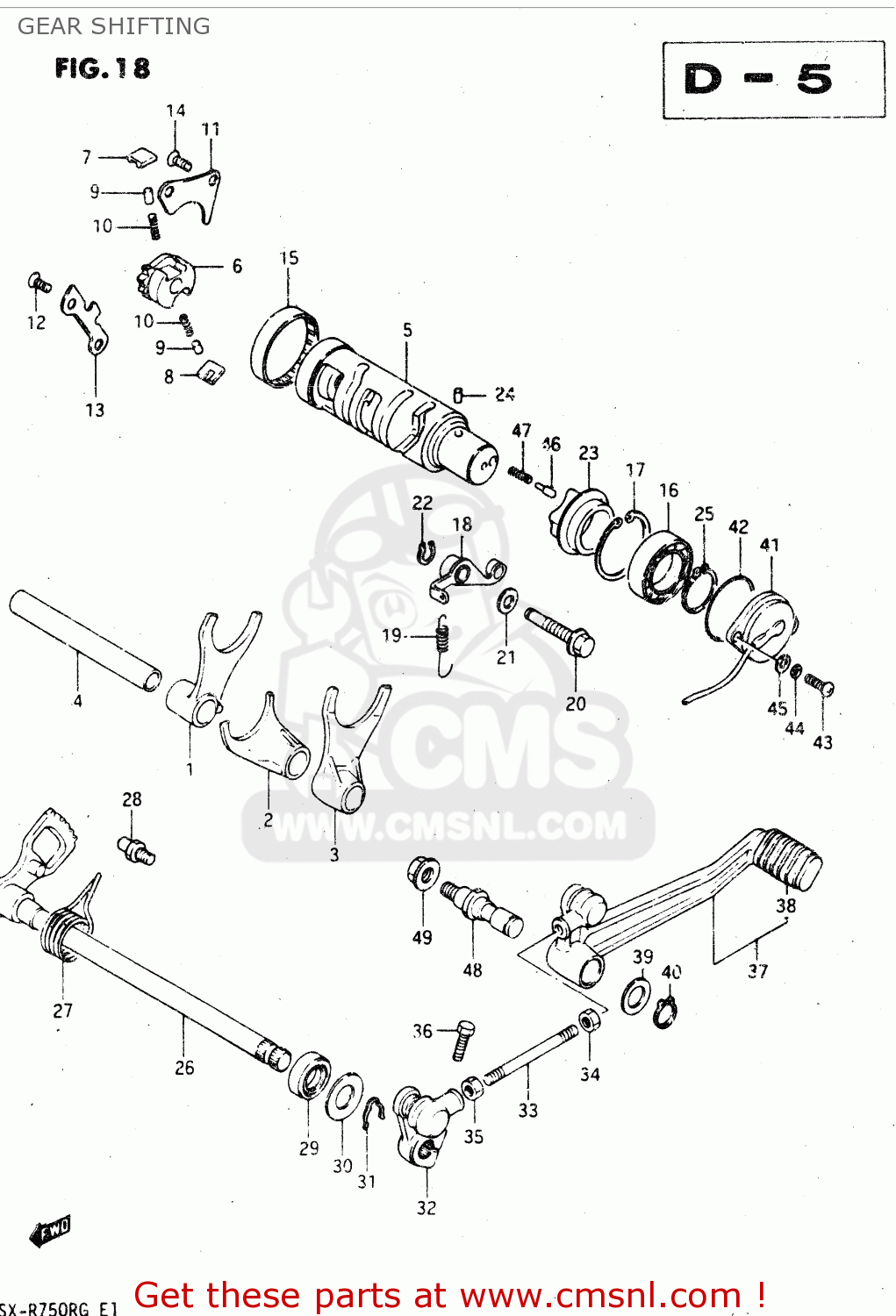 GEAR SHIFTING GSX750R 1986 (G) GENERAL EXPORT (E01)