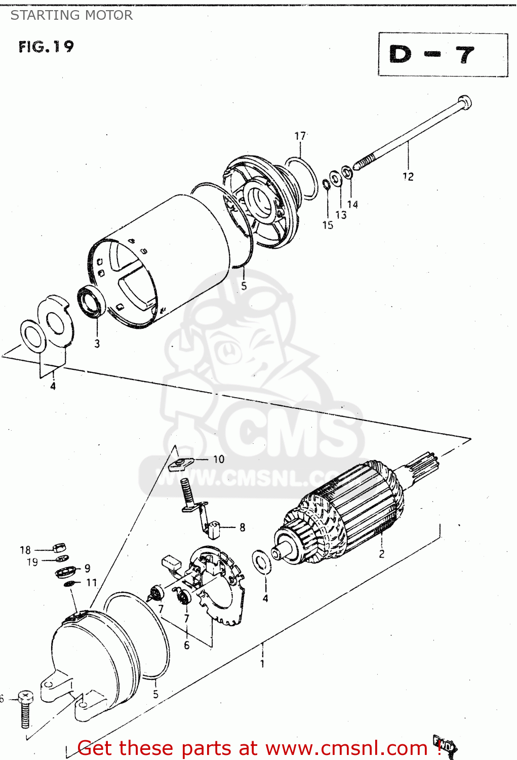 STARTING MOTOR GSX750R 1986 (G) GENERAL EXPORT (E01)