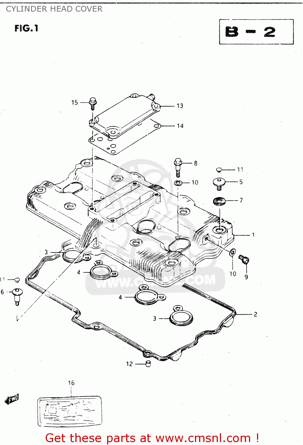 CYLINDER HEAD COVER GSX750R 1986 (G) GENERAL EXPORT (E01)
