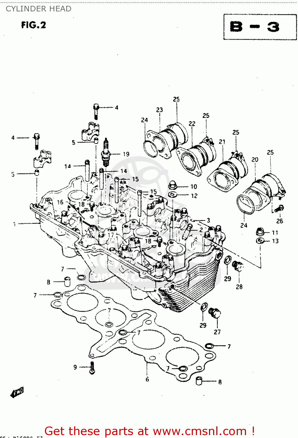 CYLINDER HEAD GSX750R 1986 (G) GENERAL EXPORT (E01)