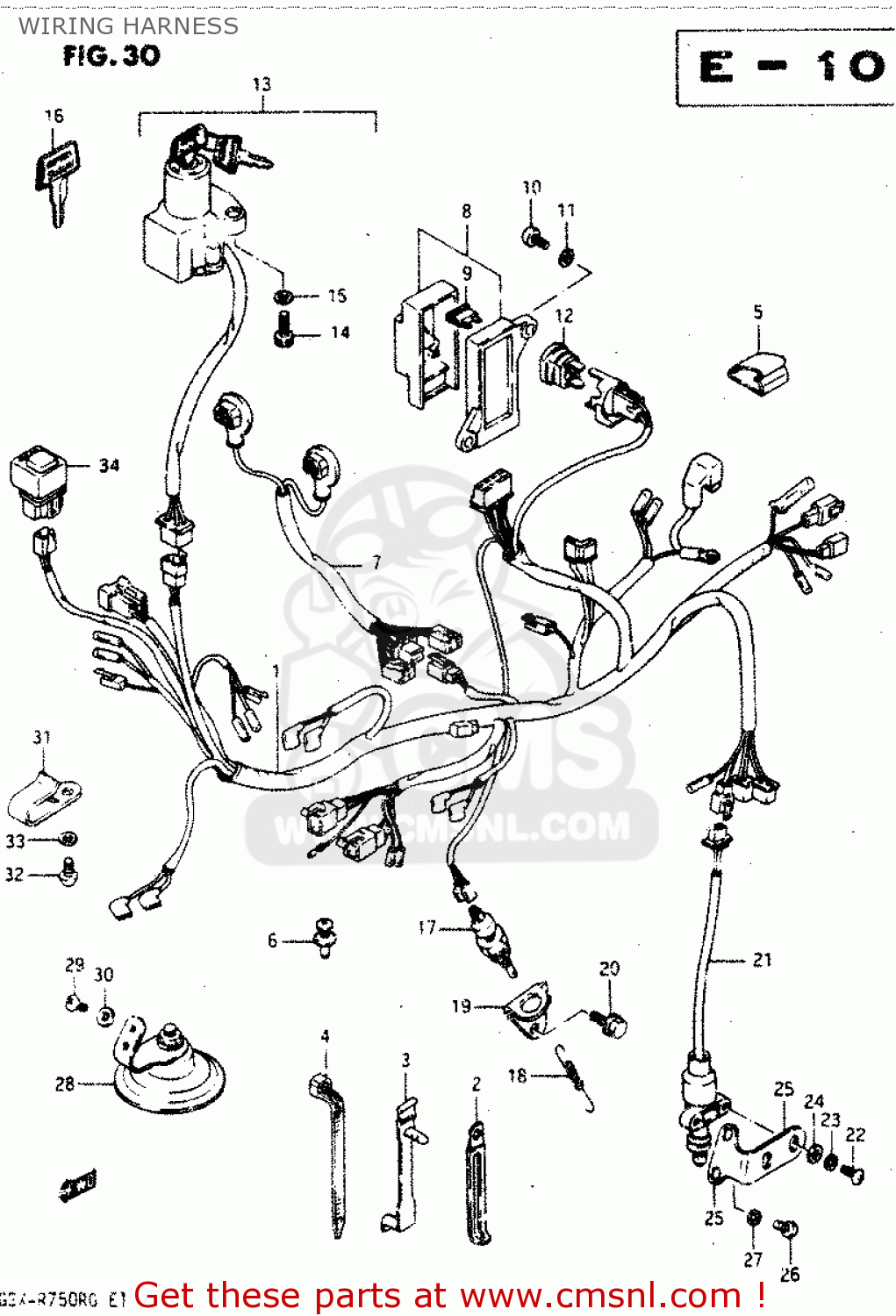 WIRING HARNESS GSX750R 1986 (G) GENERAL EXPORT (E01)