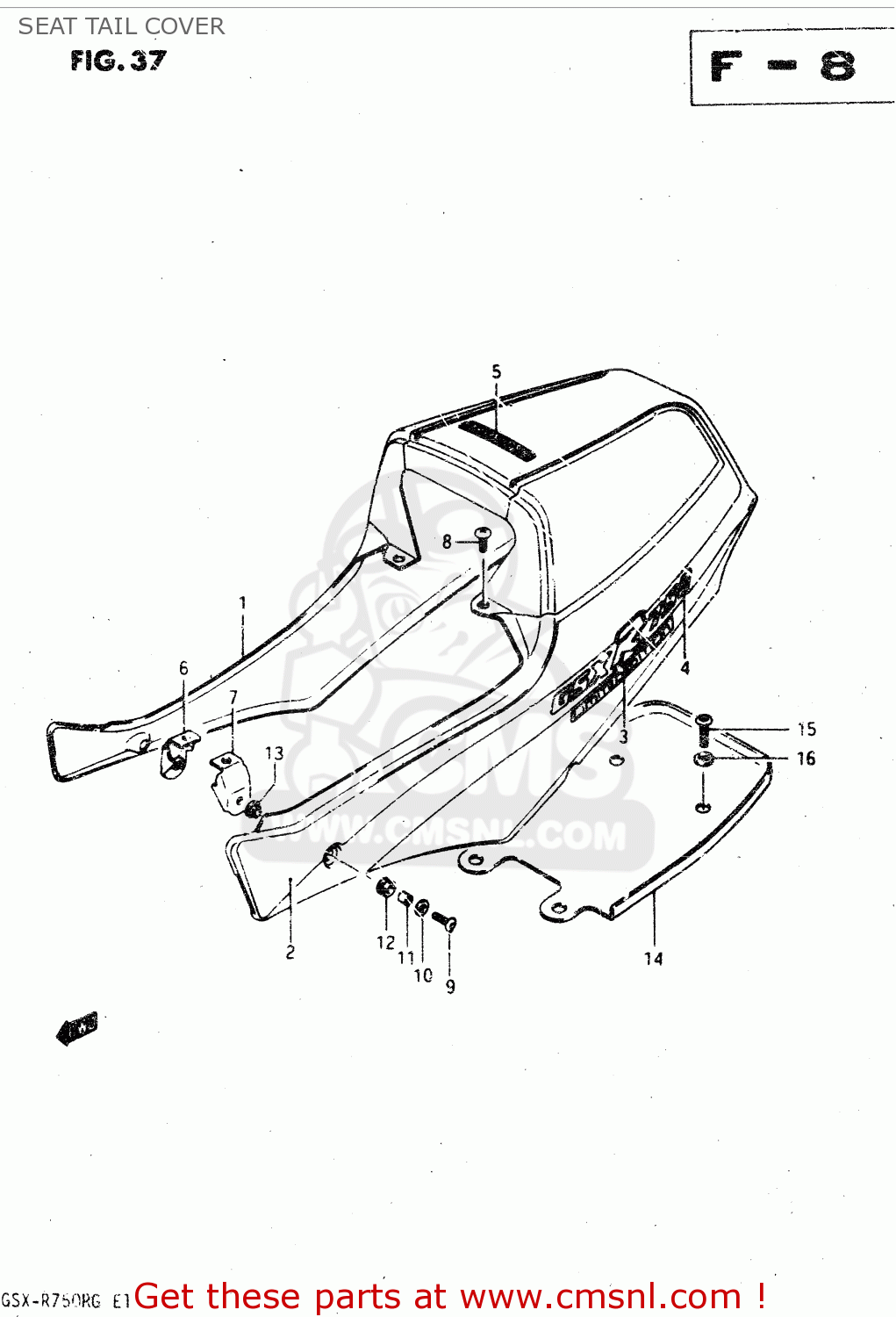 SEAT TAIL COVER GSX750R 1986 (G) GENERAL EXPORT (E01)