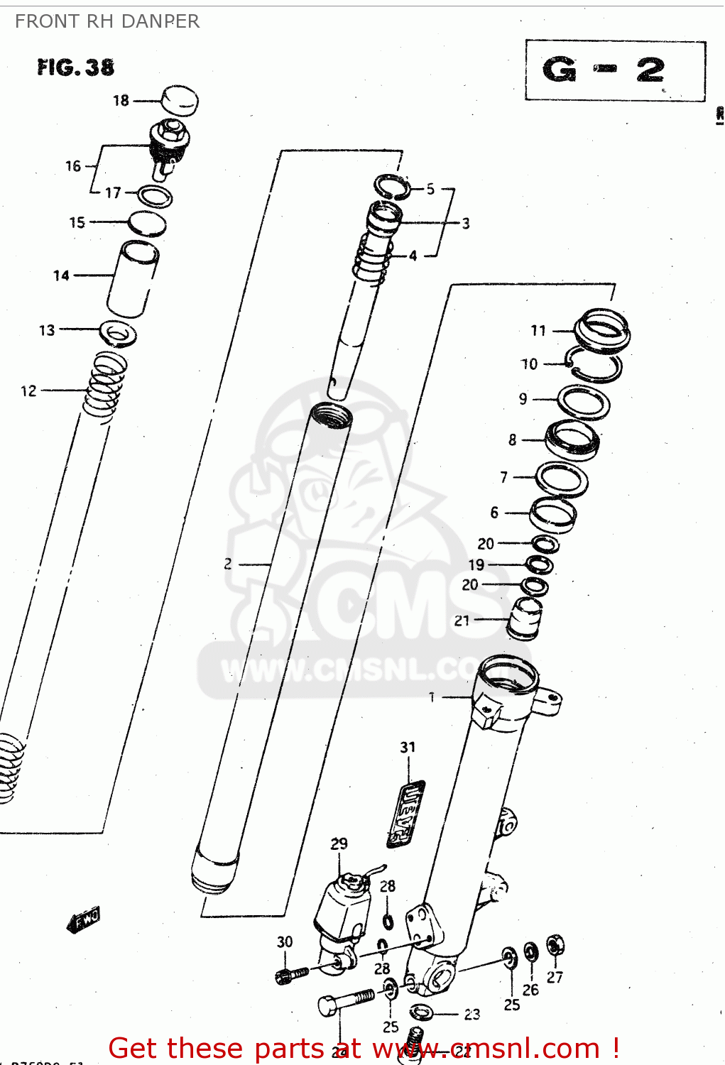 FRONT RH DANPER GSX750R 1986 (G) GENERAL EXPORT (E01)
