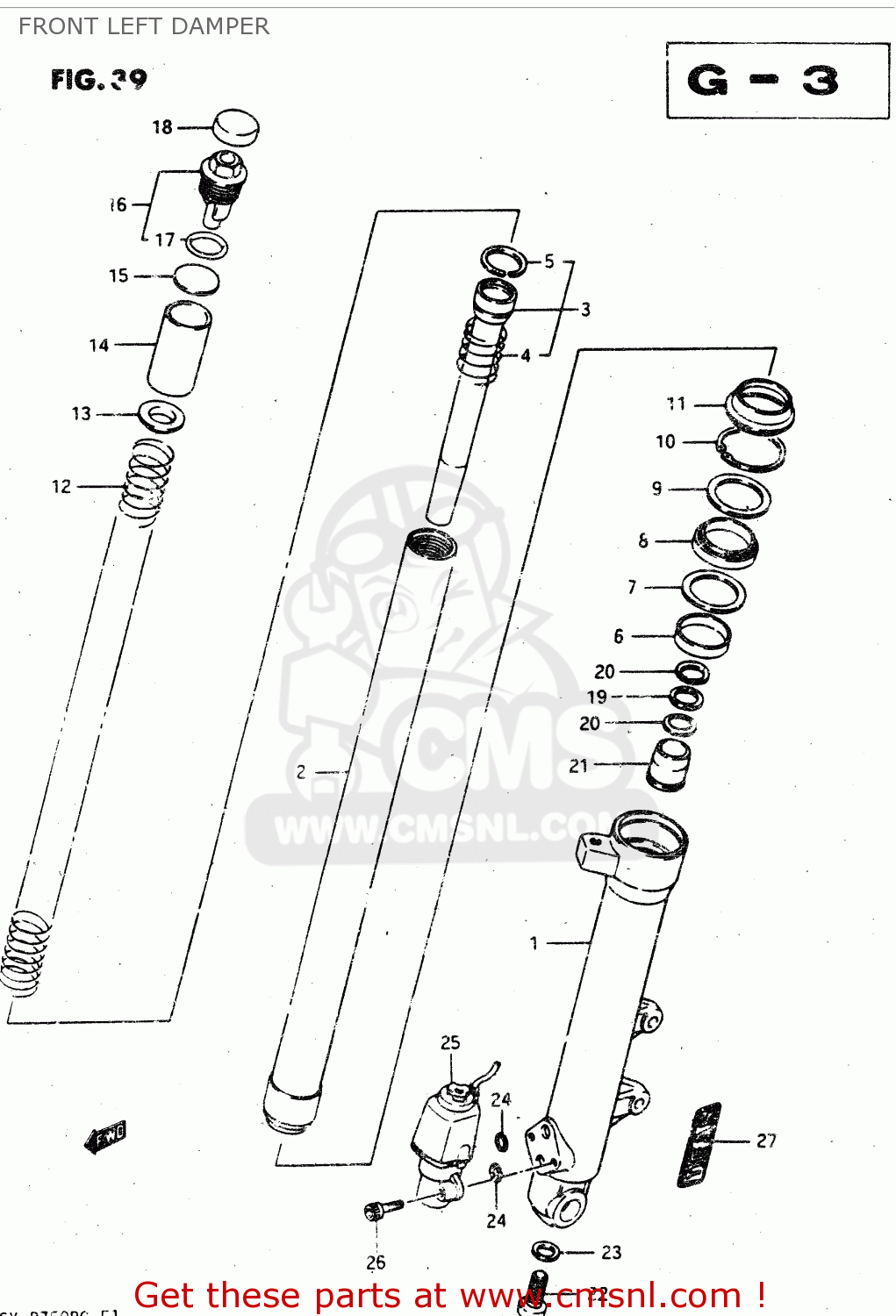 FRONT LEFT DAMPER GSX750R 1986 (G) GENERAL EXPORT (E01)