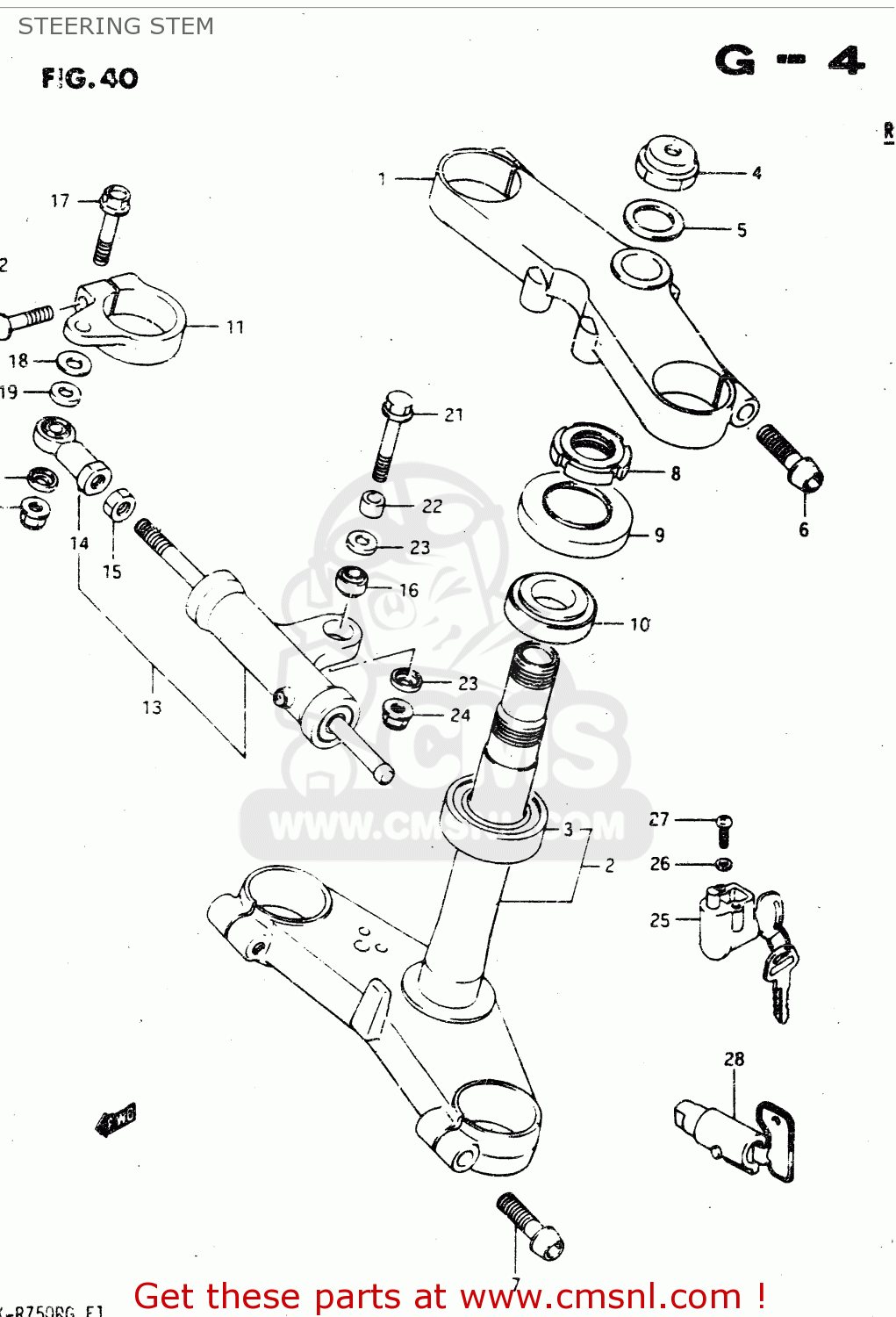 STEERING STEM GSX750R 1986 (G) GENERAL EXPORT (E01)