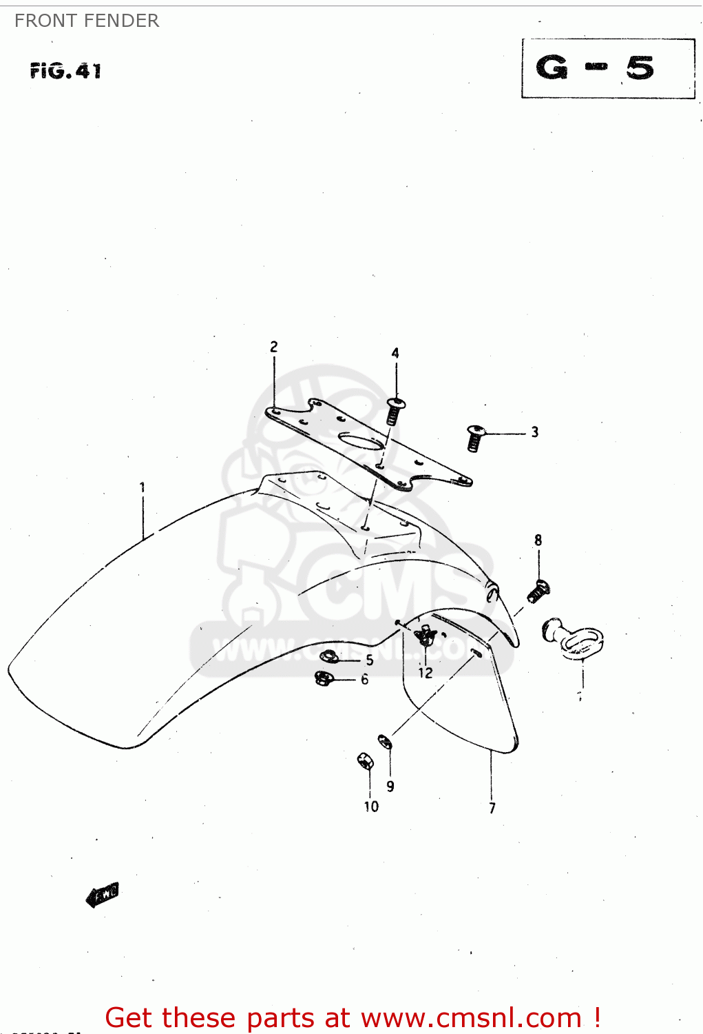 FRONT FENDER GSX750R 1986 (G) GENERAL EXPORT (E01)