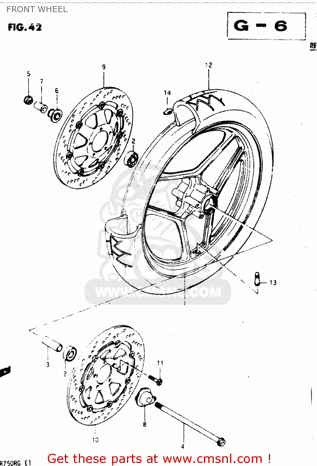 FRONT WHEEL GSX750R 1986 (G) GENERAL EXPORT (E01)