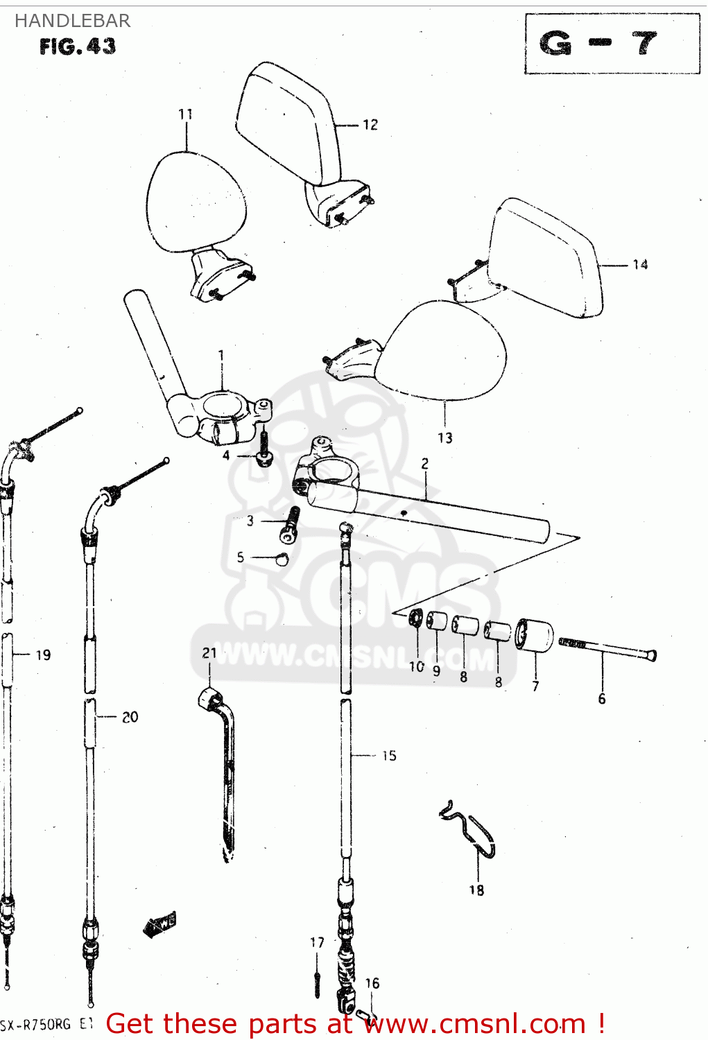 HANDLEBAR GSX750R 1986 (G) GENERAL EXPORT (E01)