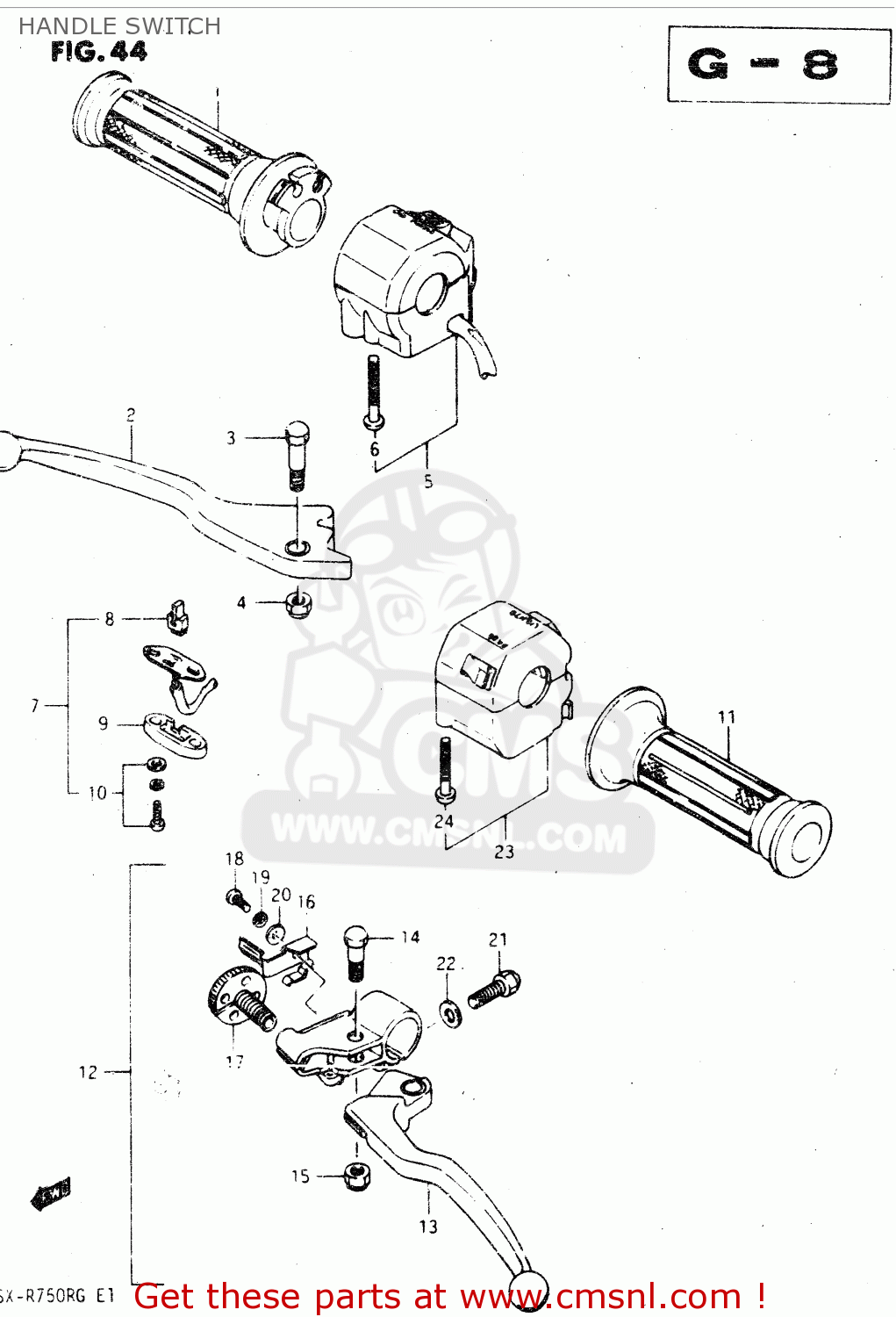 HANDLE SWITCH GSX750R 1986 (G) GENERAL EXPORT (E01)