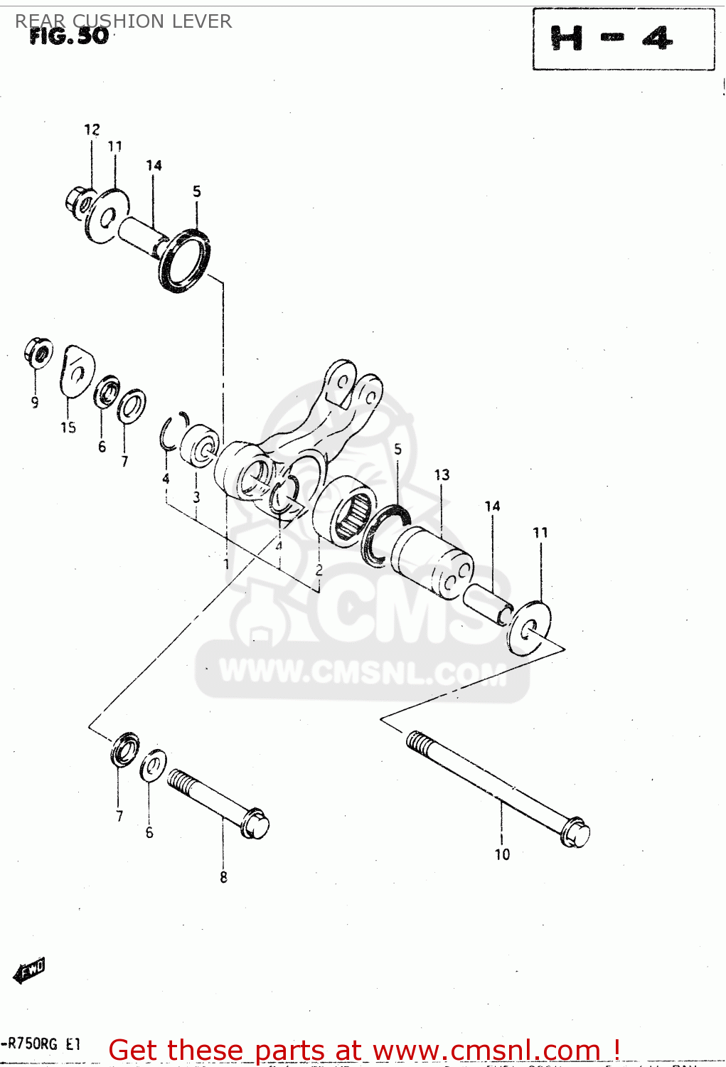 REAR CUSHION LEVER GSX750R 1986 (G) GENERAL EXPORT (E01)