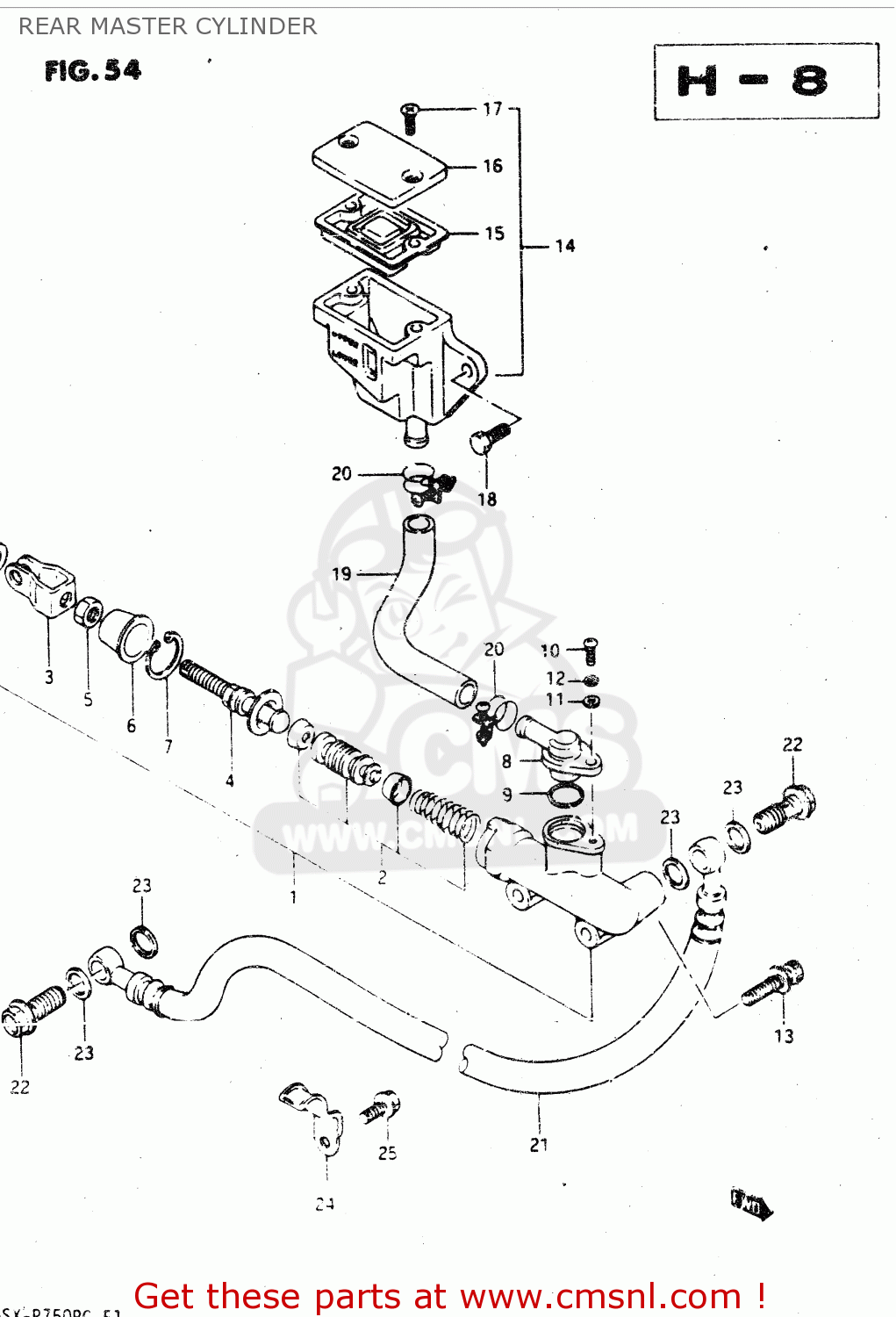 REAR MASTER CYLINDER GSX750R 1986 (G) GENERAL EXPORT (E01)