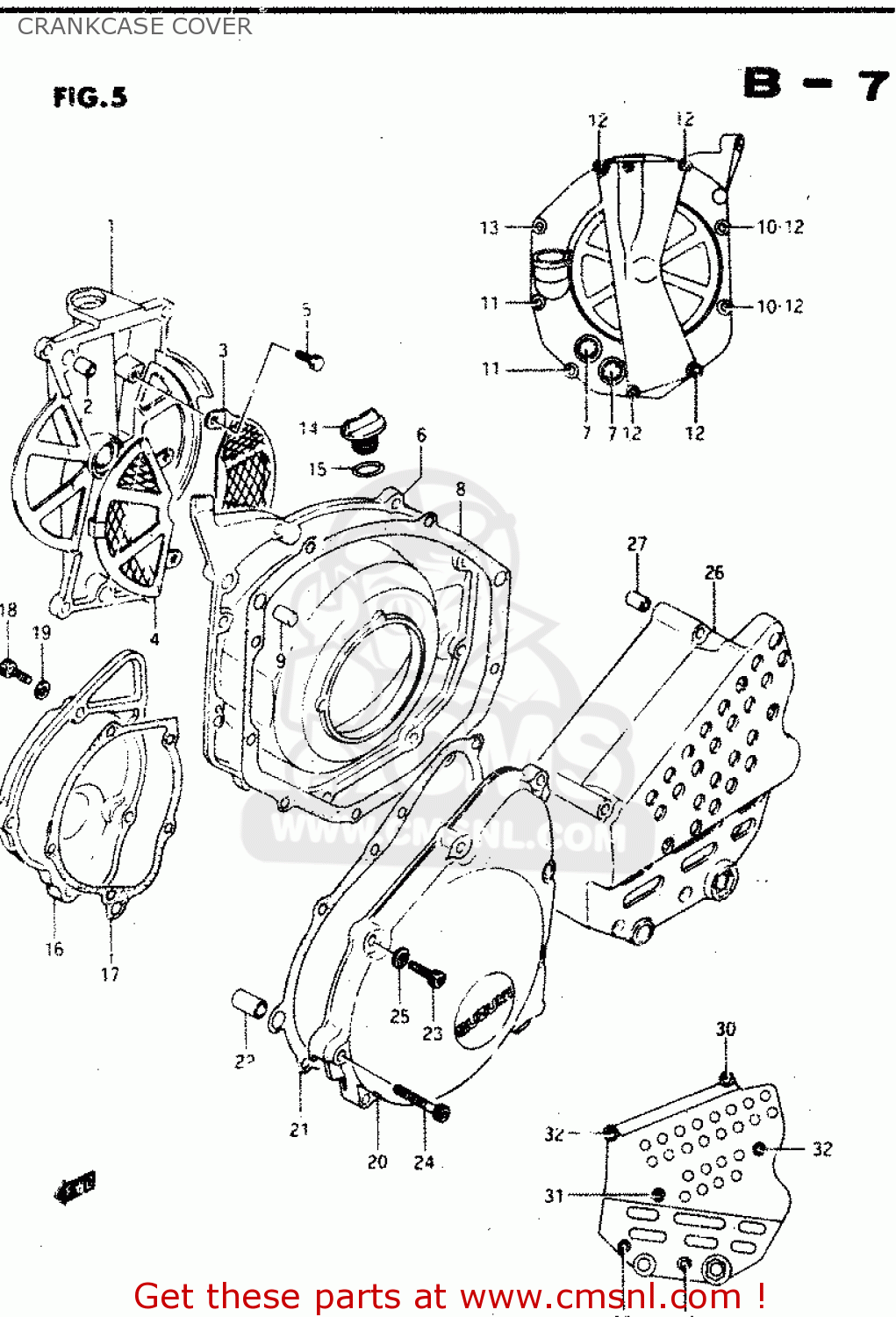 CRANKCASE COVER GSX750R 1986 (G) GENERAL EXPORT (E01)
