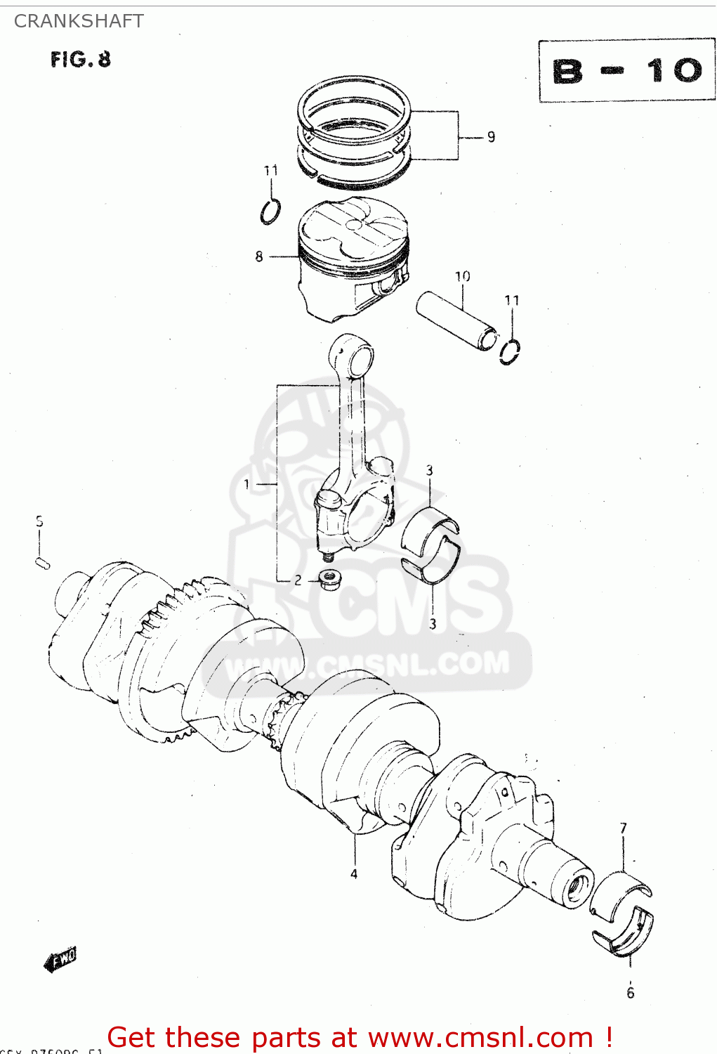 CRANKSHAFT GSX750R 1986 (G) GENERAL EXPORT (E01)