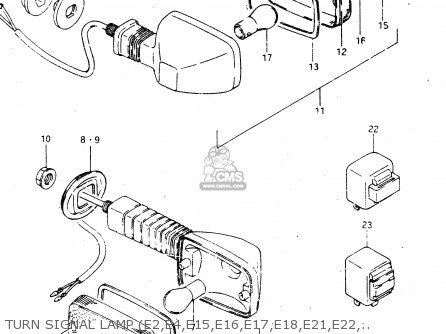 TURN SIGNAL LAMP (E2,E4,E15,E16,E17,E18,E21,E22,E34,E39) - GSX750R 1986 (G) GENERAL EXPORT (E01)