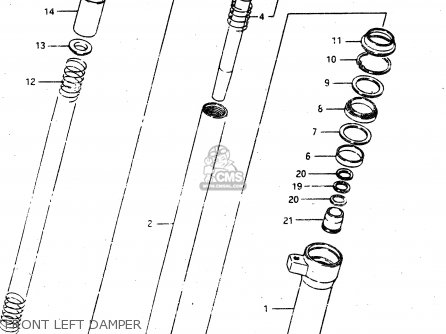FRONT LEFT DAMPER - GSX750R 1986 (G) GENERAL EXPORT (E01)