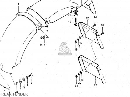 REAR FENDER - GSX750R 1986 (G) GENERAL EXPORT (E01)