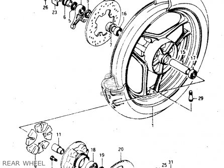 REAR WHEEL - GSX750R 1986 (G) GENERAL EXPORT (E01)