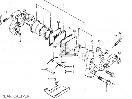REAR CALIPER - GSX750R 1986 (G) GENERAL EXPORT (E01)