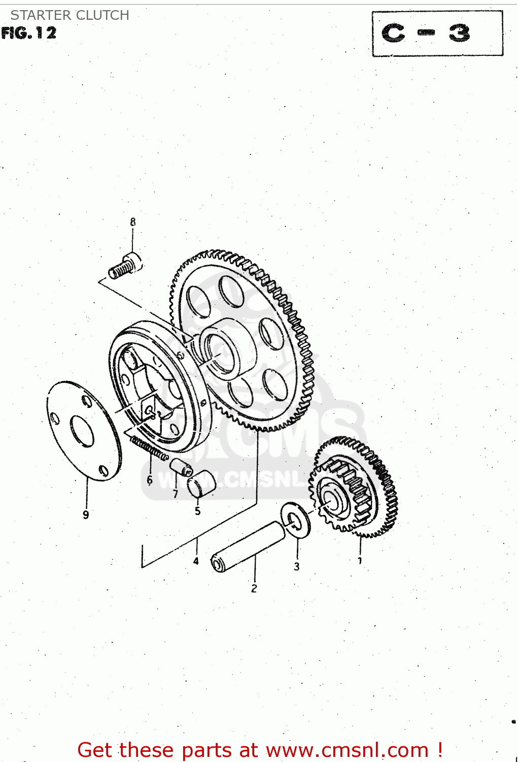 STARTER CLUTCH GSX750S 1983 (D) (E01 E02 E04 E06 E18 E21 E22 E24 E25 E30 34 39)