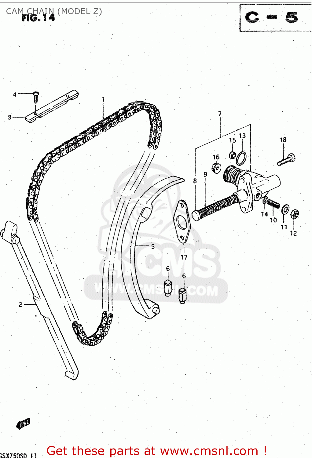 CAM CHAIN (MODEL Z) GSX750S 1983 (D) (E01 E02 E04 E06 E18 E21 E22 E24 E25 E30 34 39)