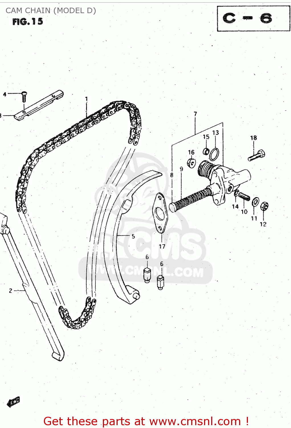 CAM CHAIN (MODEL D) GSX750S 1983 (D) (E01 E02 E04 E06 E18 E21 E22 E24 E25 E30 34 39)