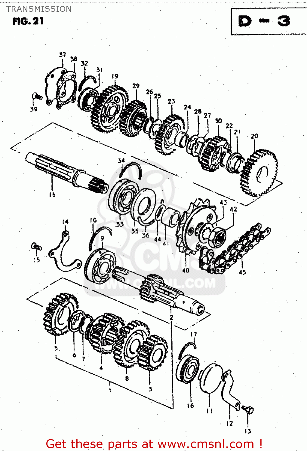 TRANSMISSION GSX750S 1983 (D) (E01 E02 E04 E06 E18 E21 E22 E24 E25 E30 34 39)
