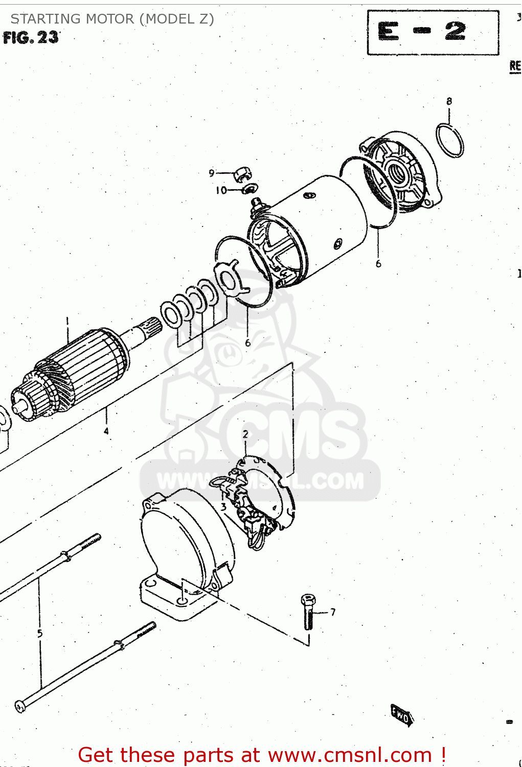 STARTING MOTOR (MODEL Z) GSX750S 1983 (D) (E01 E02 E04 E06 E18 E21 E22 E24 E25 E30 34 39)