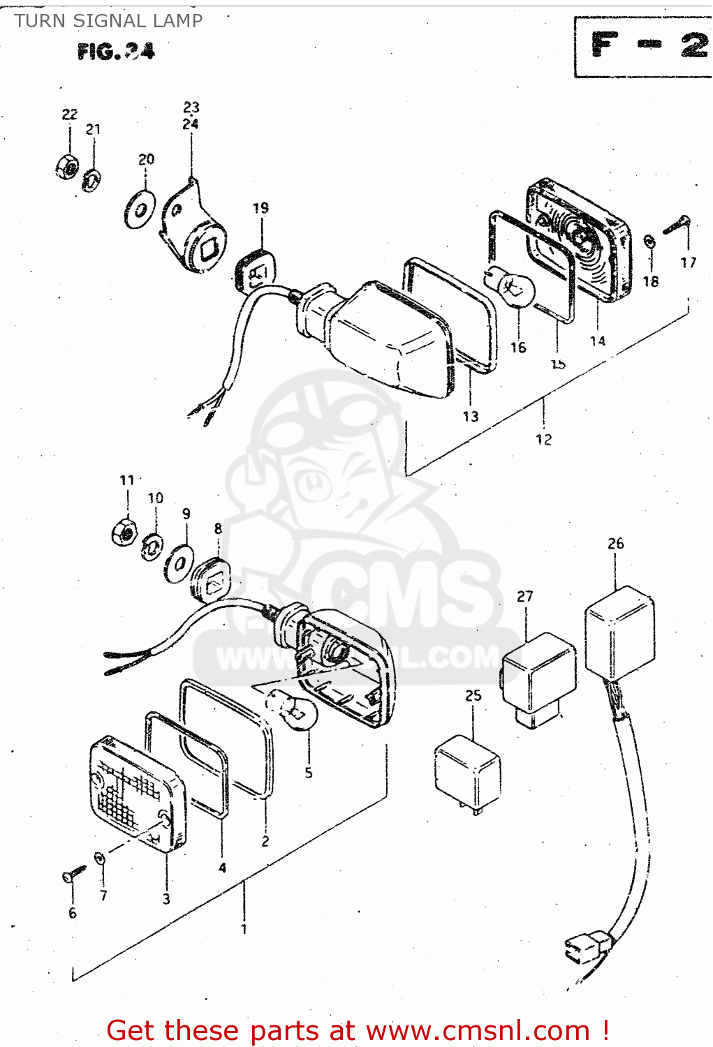 TURN SIGNAL LAMP GSX750S 1983 (D) (E01 E02 E04 E06 E18 E21 E22 E24 E25 E30 34 39)