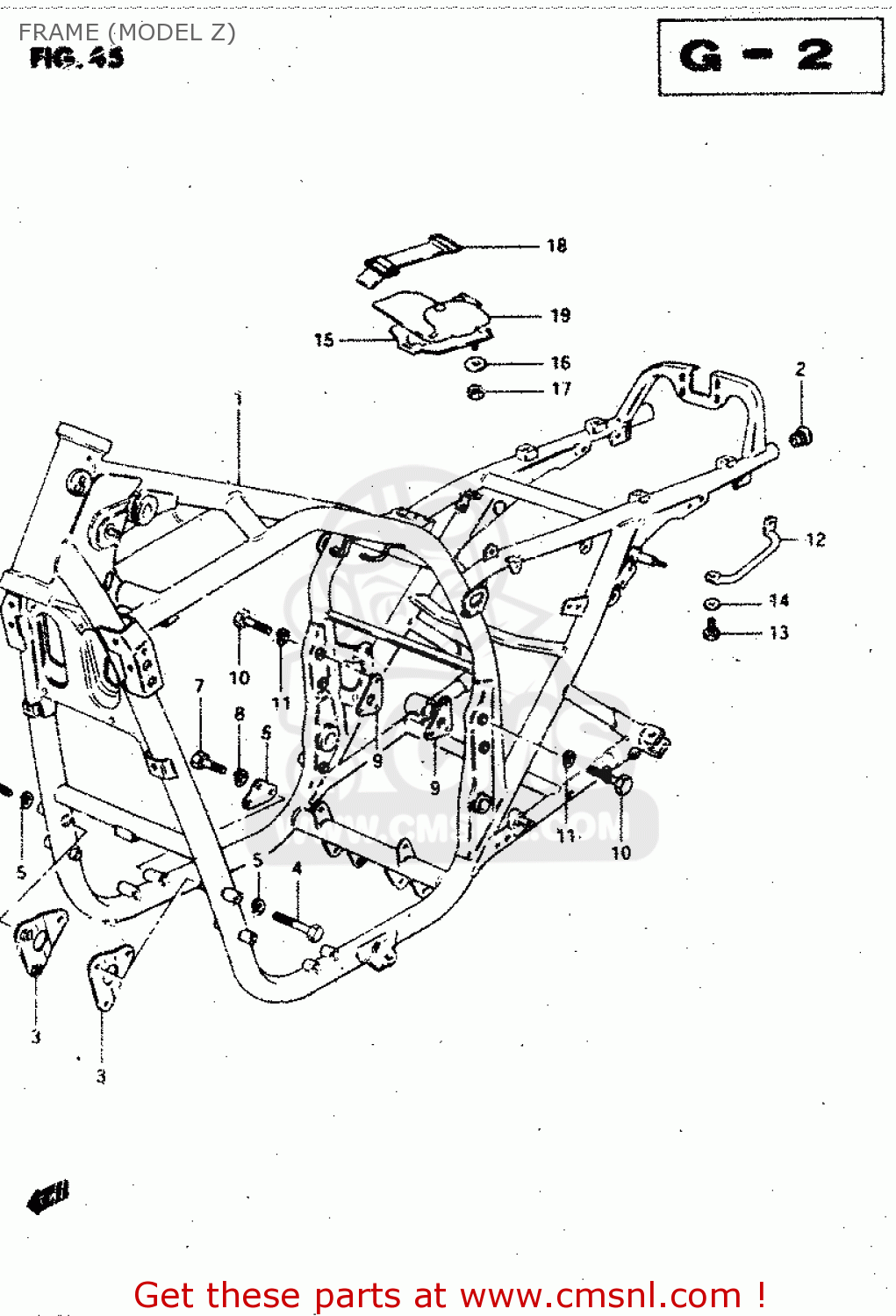 FRAME (MODEL Z) GSX750S 1983 (D) (E01 E02 E04 E06 E18 E21 E22 E24 E25 E30 34 39)