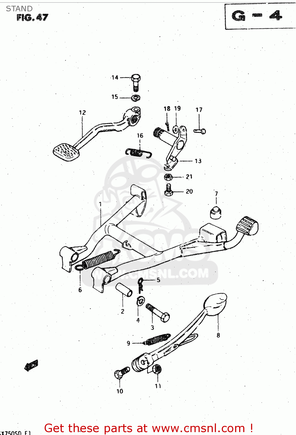 STAND GSX750S 1983 (D) (E01 E02 E04 E06 E18 E21 E22 E24 E25 E30 34 39)