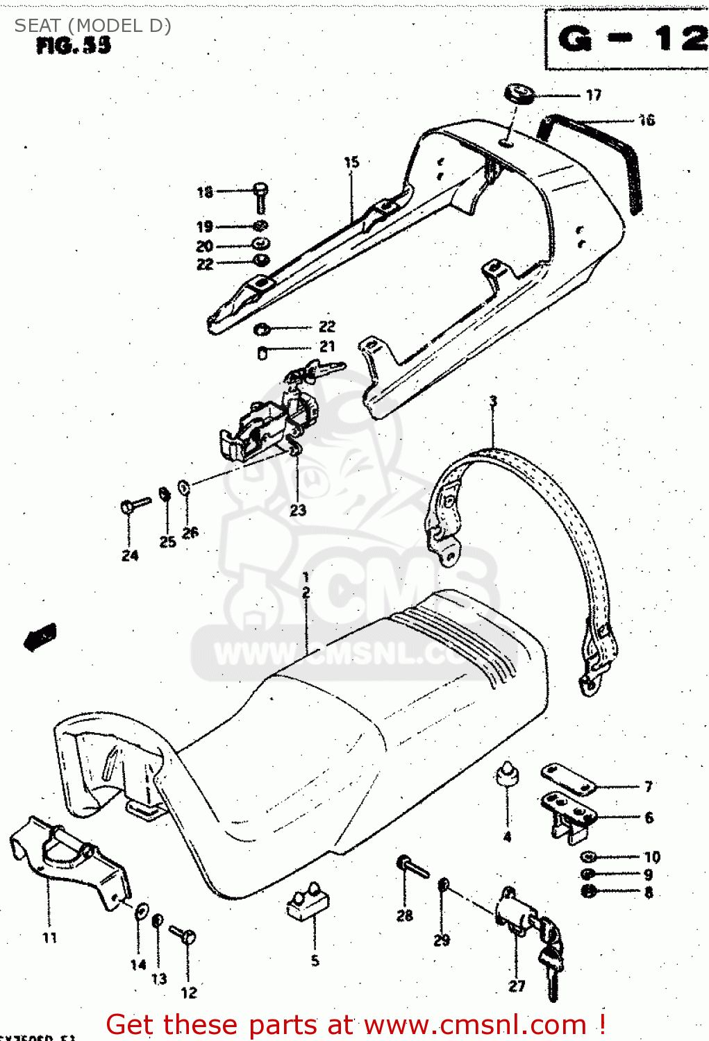 SEAT (MODEL D) GSX750S 1983 (D) (E01 E02 E04 E06 E18 E21 E22 E24 E25 E30 34 39)